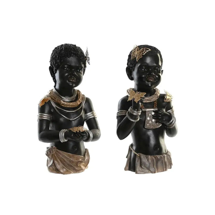 Decorative Figure DKD Home Decor 20,5 x 18 x 35 cm Black Colonial African Woman (2 Units) - Декорация и