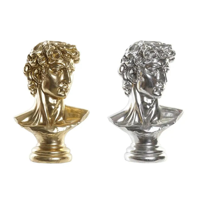 Decorative Figure DKD Home Decor 24,5 x 17,5 x 36 cm Silver Golden Bust Neoclassical (2 Units) - Декорация и