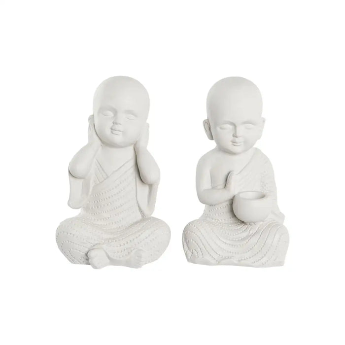 Decorative Figure DKD Home Decor 25,5 x 19 x 39 cm White Monk Oriental (2 Units) - Декорация и Осветление<<<Дом