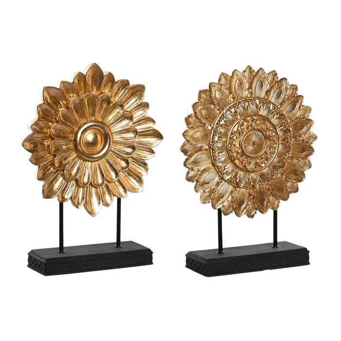 Decorative Figure DKD Home Decor 25 x 8 x 34 cm Black Golden Modern Circles (2 Units) - Декорация и Осветление<<<Дом