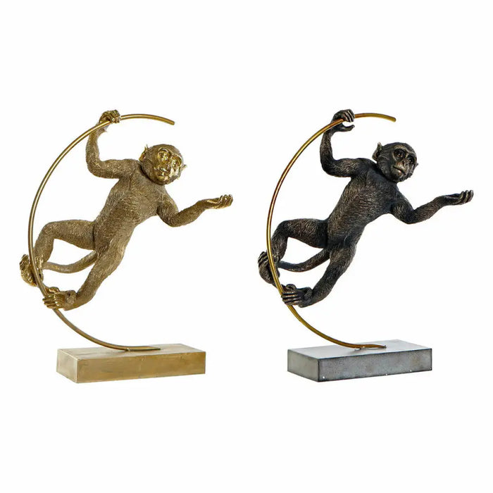Decorative Figure DKD Home Decor 33 x 25 x 48 cm Black Golden Monkey Modern (2 Units) - Декорация и Осветление<<<Дом