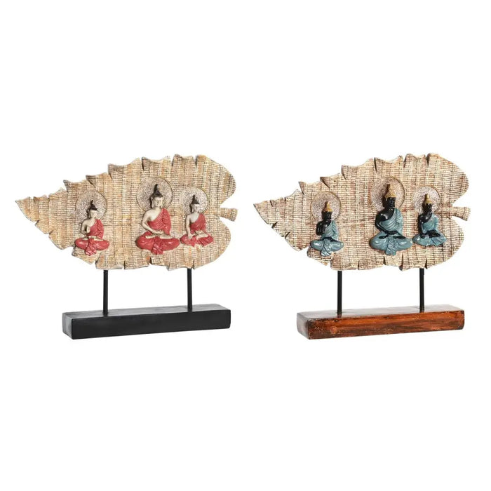 Decorative Figure DKD Home Decor 38 x 6 x 29,5 cm Red Buddha Green Oriental (2 Units) - Декорация и Осветление<<<Дом