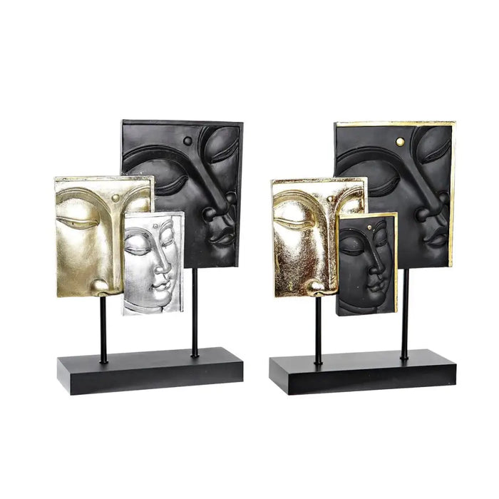 Decorative Figure DKD Home Decor Black Golden Buddha Oriental 22,5 x 8 x 30,7 cm (2 Units) - Декорация и