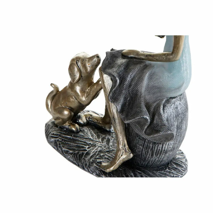 Decorative Figure DKD Home Decor Blue Golden Lady 13 x 8,5 x 17,5 cm - Декорация и Осветление<<<Дом