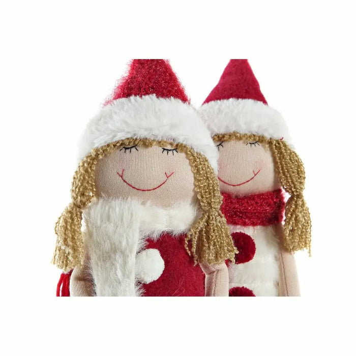 Decorative Figure DKD Home Decor Christmas Doll Polyester Girls (11 x 7 x 43 cm) (2 Units) - Декорация и