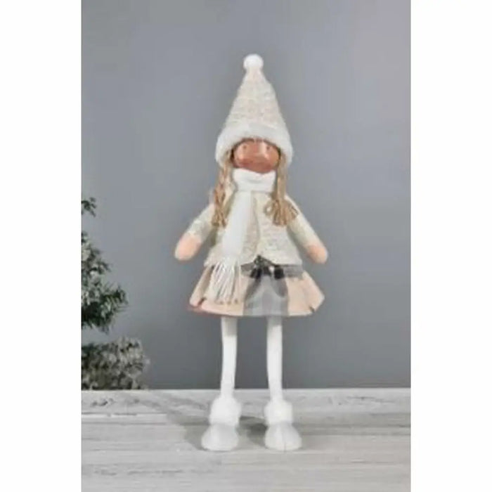 Decorative Figure DKD Home Decor Christmas Doll Polyester Girls (15 x 9 x 43 cm) (2 Units) - Декорация и