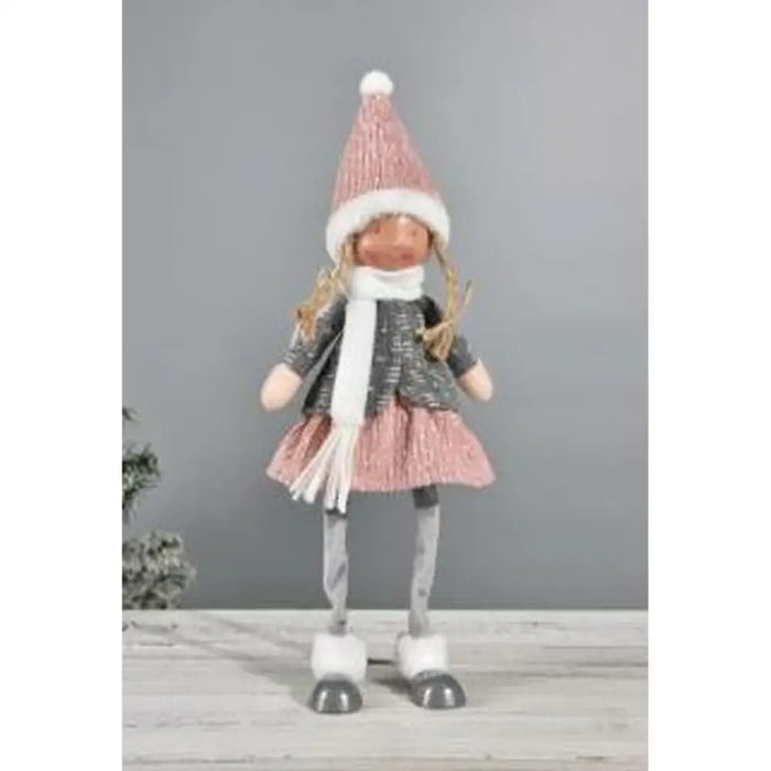 Decorative Figure DKD Home Decor Christmas Doll Polyester Girls (15 x 9 x 43 cm) (2 Units) - Декорация и