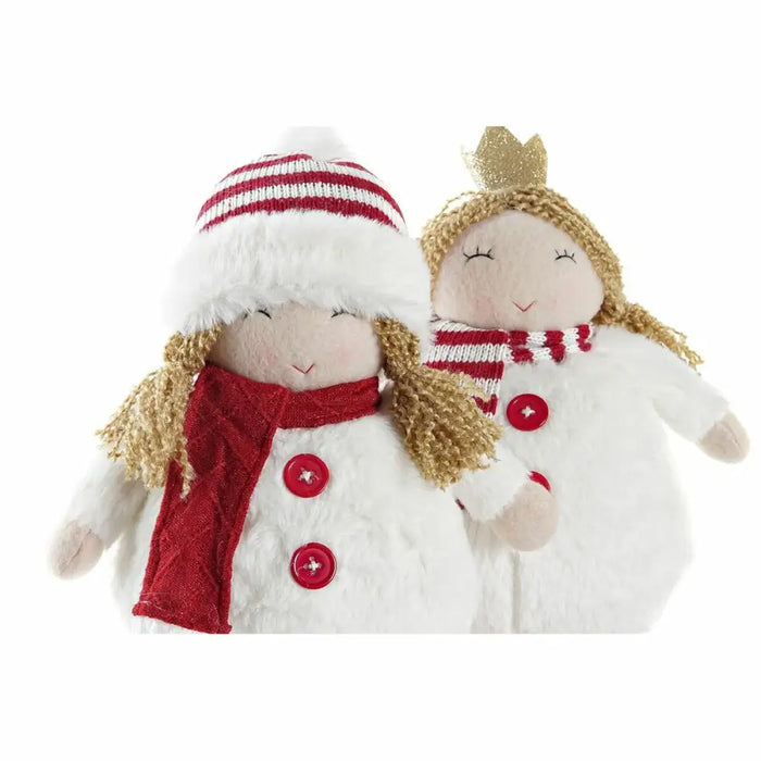 Decorative Figure DKD Home Decor Christmas Doll Polyester Girls (17 x 11 x 28 cm) (2 Units) - Декорация и