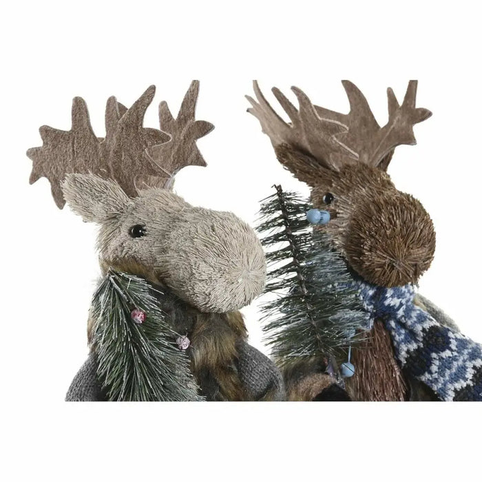 Decorative Figure DKD Home Decor Christmas Reindeer Natural polystyrene (15 x 16 x 35 cm) (2 Units) - Декорация и