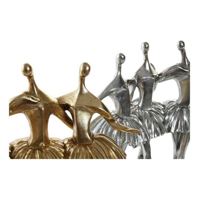 Decorative Figure DKD Home Decor Golden Silver Ballet Dancer 33,5 x 14,5 x 32 cm (2 Units) - Декорация и