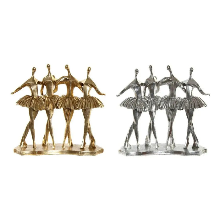 Decorative Figure DKD Home Decor Golden Silver Ballet Dancer 33,5 x 14,5 x 32 cm (2 Units) - Декорация и