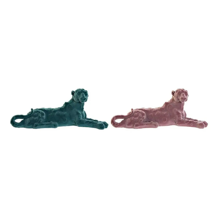 Decorative Figure DKD Home Decor Green Pink Lion 26,5 x 9 x 11 cm (2 Units) (2 Pieces) - Декорация и Осветление<<<Дом
