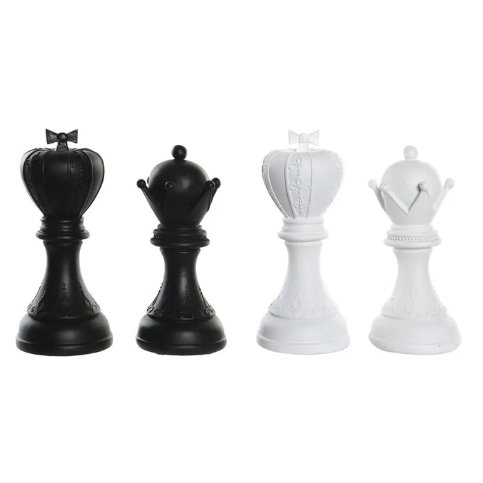 Decorative Figure DKD Home Decor White Black Chess Pieces 12 x 12 x 25,5 cm (4 Units) - Декорация и Осветление<<<Дом