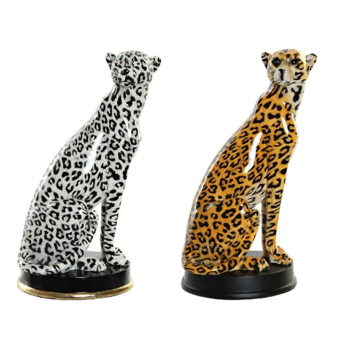 Decorative Figure DKD Home Decor White Black Orange Leopard Colonial 16 x 16 x 32 cm (2 Units) (2 Pieces) - Декорация и