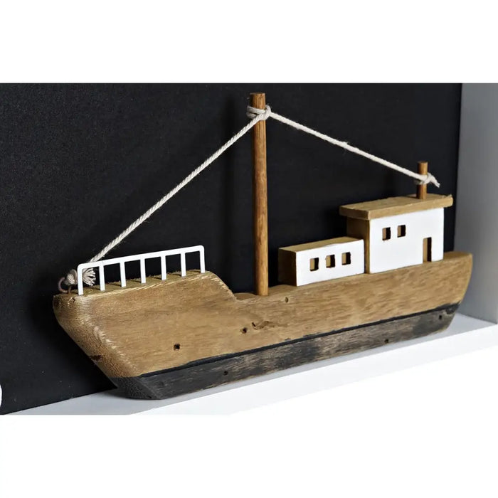 Decorative Figure DKD Home Decor White Brown Barco 40 x 3,5 x 20 cm - Декорация и Осветление<<<Дом