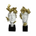 Decorative Figure DKD Home Decor White Golden Face 14 x 11 x 32 cm (2 Units) - Декорация и Осветление<<<Дом