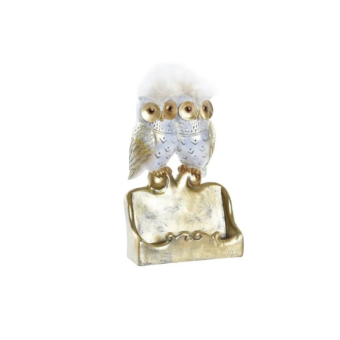 Decorative Figure DKD Home Decor White Golden Owls 10 x 8 x 7 cm - Декорация и Осветление<<<Дом