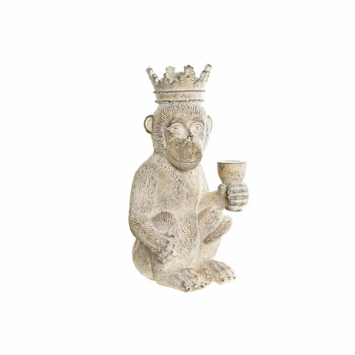 Decorative Figure DKD Home Decor White Monkey Tropical Stripped 16 x 15 x 30 cm - Декорация и Осветление<<<Дом