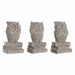 Decorative Figure DKD Home Decor White Owl Stripped 11 x 11 x 20 cm (3 Units) - Декорация и Осветление<<<Дом