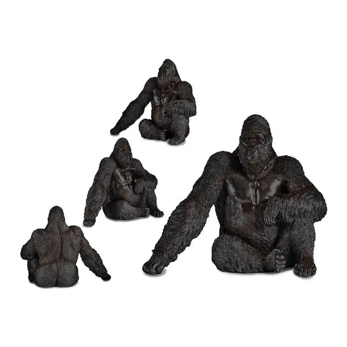 Decorative Figure Gift Decor Black Gorilla 34 x 50 x 63 cm - Декорация и Осветление<<<Дом Градина<<<BigBuy&&&Други