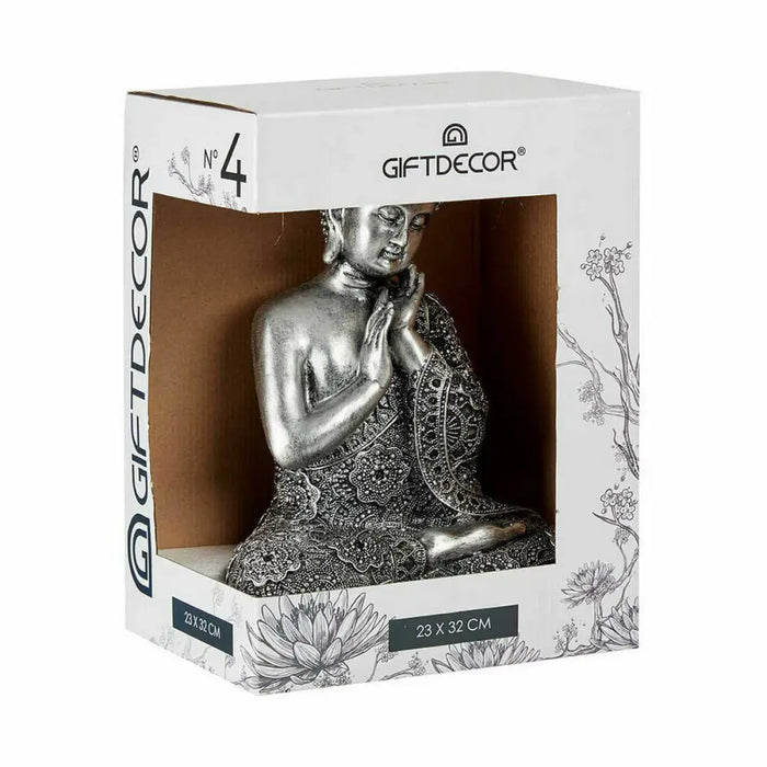 Decorative Figure Gift Decor Silver Buddha Sitting 22 x 33 x 18 cm (4 Units) - Декорация и Осветление<<<Дом