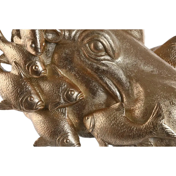 Decorative Figure Home ESPRIT Black Golden Hippopotamus 33 x 21,5 x 45 cm - Декорация и Осветление<<<Дом