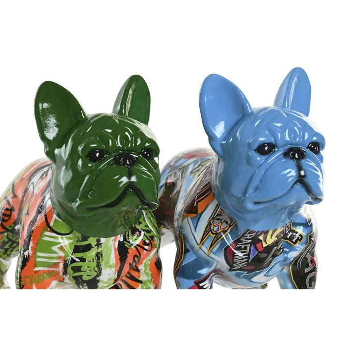 Decorative Figure Home ESPRIT Blue Green Multicolour Dog (2 Units) - Декорация и Осветление<<<Дом