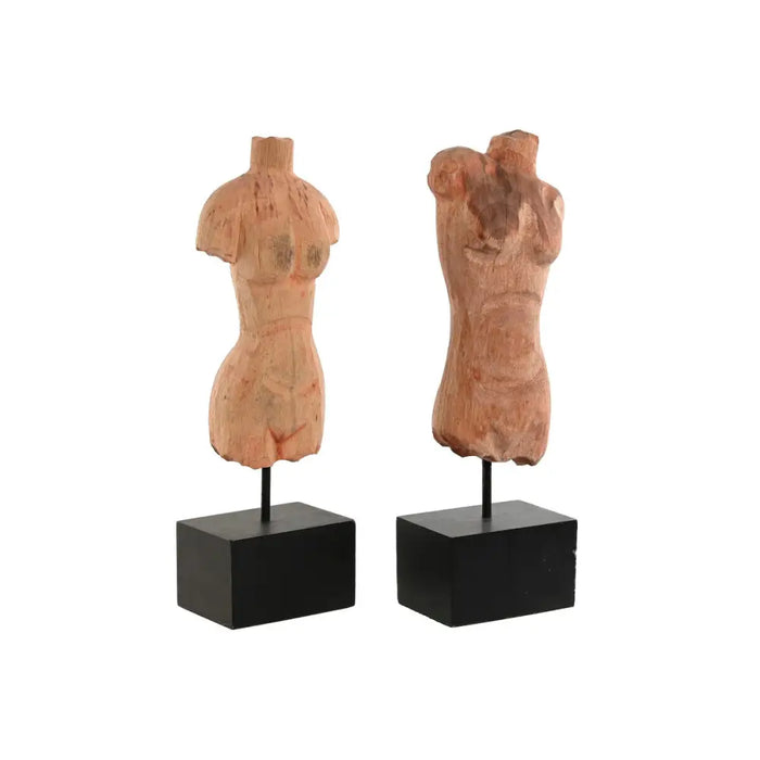 Decorative Figure Home ESPRIT Brown Black Lady Men 13 x 9 x 40 cm (2 Units) - Декорация и Осветление<<<Дом