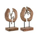 Decorative Figure Home ESPRIT Brown Silver Natural 19 x 9 x 28 cm (2 Units) - Декорация и Осветление<<<Дом