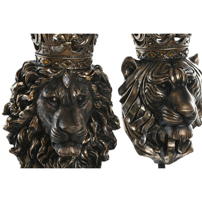 Decorative Figure Home ESPRIT Dark brown Lion Crown 21 x 18 x 44 cm (2 Units) - Декорация и Осветление<<<Дом