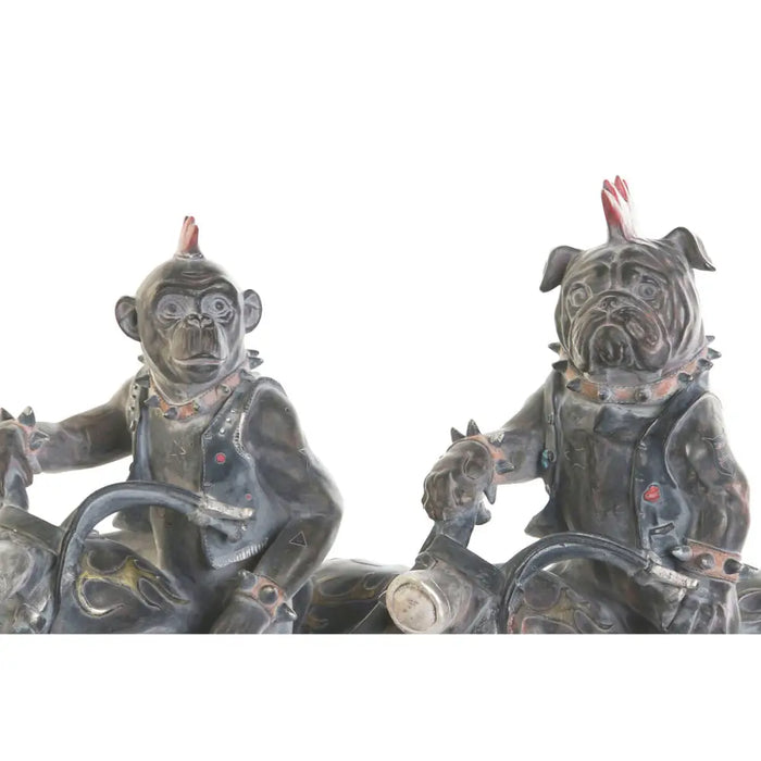 Decorative Figure Home ESPRIT Dark grey Biker 24 x 15 x 29 cm (2 Units) - Декорация и Осветление<<<Дом