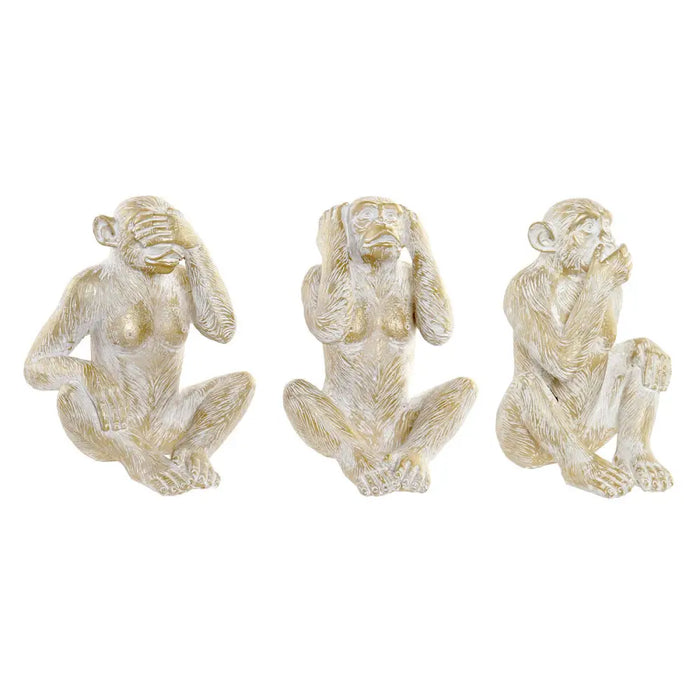 Decorative Figure Home ESPRIT Golden Monkey Tropical 21 x 17 x 25 cm (3 Units) - Декорация и Осветление<<<Дом