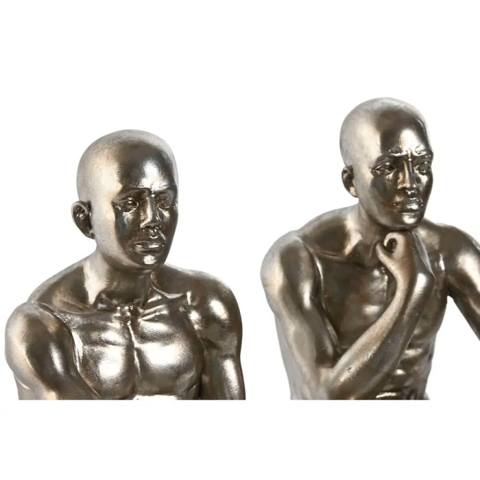 Decorative Figure Home ESPRIT Golden Silver 19 x 13,5 x 22 cm (2 Units) - Декорация и Осветление<<<Дом