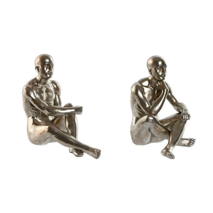 Decorative Figure Home ESPRIT Golden Silver 19 x 13,5 x 22 cm (2 Units) - Декорация и Осветление<<<Дом