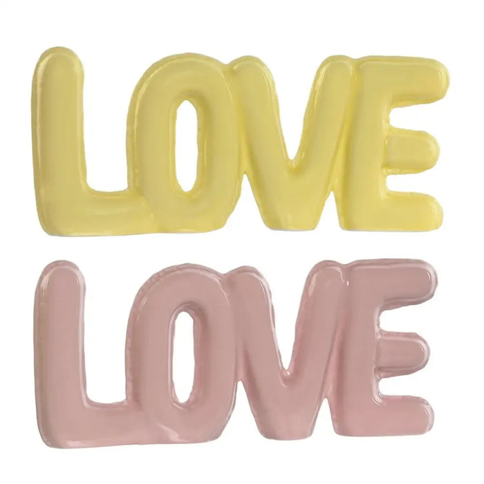 Decorative Figure Home ESPRIT LOVE Yellow Pink Children’s 24 X 2,5 X 10 cm (2 Units) - Декорация и Осветление<<<Дом