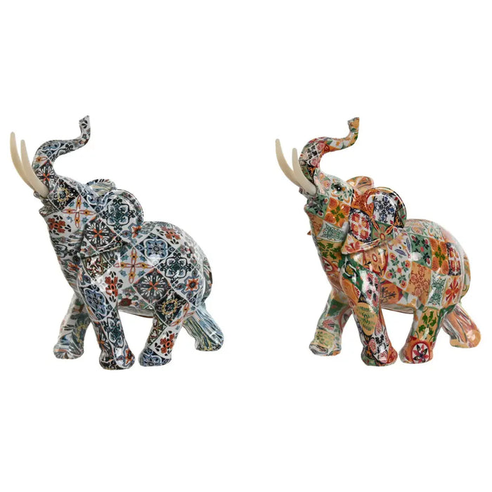 Decorative Figure Home ESPRIT Multicolour Elephant Mediterranean 16 x 7 x 17 cm (2 Units) - Декорация и