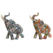 Decorative Figure Home ESPRIT Multicolour Elephant Mediterranean 16 x 7 x 17 cm (2 Units) - Декорация и