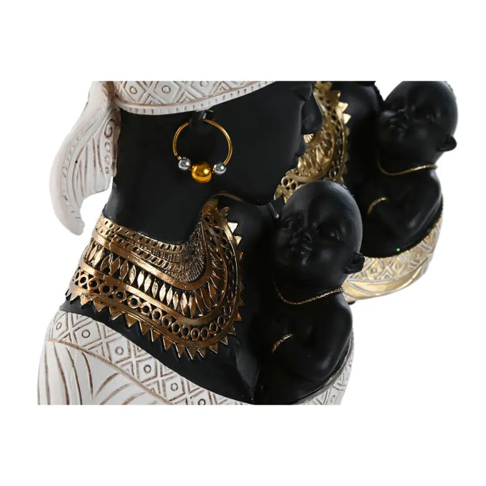Decorative Figure Home ESPRIT White Black Golden African Woman 15 x 9 x 25 cm (2 Units) - Декорация и Осветление<<<Дом