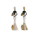 Decorative Figure Home ESPRIT White Black Golden African Woman 9,5 x 7,5 x 31 cm (2 Units) - Декорация и