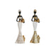 Decorative Figure Home ESPRIT White Black Golden African Woman 9,5 x 7,5 x 31 cm (2 Units) - Декорация и
