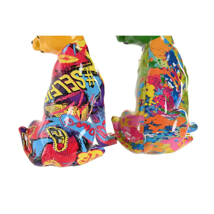 Decorative Figure Home ESPRIT Yellow Green Multicolour Dog 12 x 9 x 17 cm (2 Units) - Декорация и Осветление<<<Дом