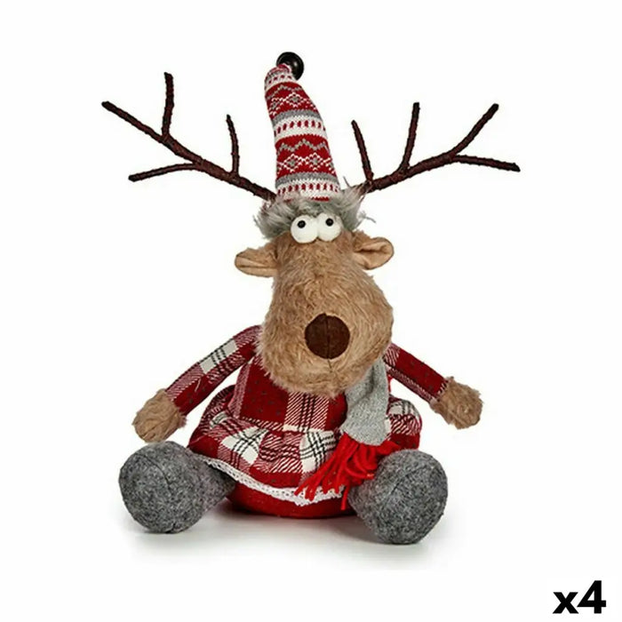 Decorative Figure Krist+ White Brown Red Grey Deer 16 x 30 x 30 cm (4 Units) - Декорация и Осветление<<<Дом