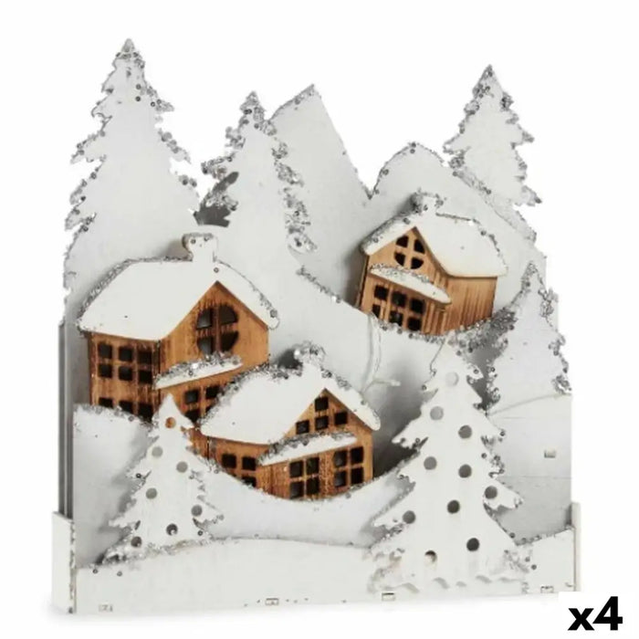 Decorative Figure Krist+ White Brown Town 44 x 48 x 7,5 cm Light (4 Units) - Декорация и Осветление<<<Дом