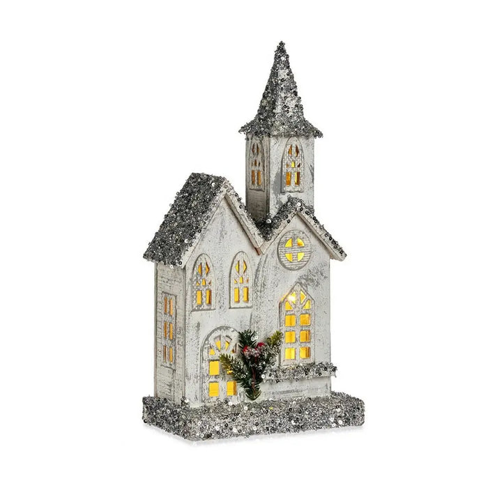 Decorative Figure Krist+ White Grey Glitter House Christmas 22 x 45 x 11 cm LED Light - Декорация и Осветление<<<Дом