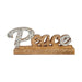 Decorative Figure Peace Glitter 6 x 13 x 31 cm Silver Wood - Декорация и Осветление<<<Дом Градина<<<BigBuy&&&Коледни