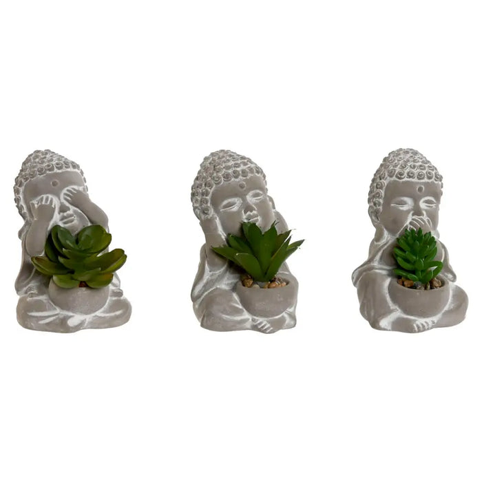 Decorative Plant Home ESPRIT Polyethylene Cement Buddha Oriental 8,5 x 7 x 11 cm (3 Units) - Декорация и