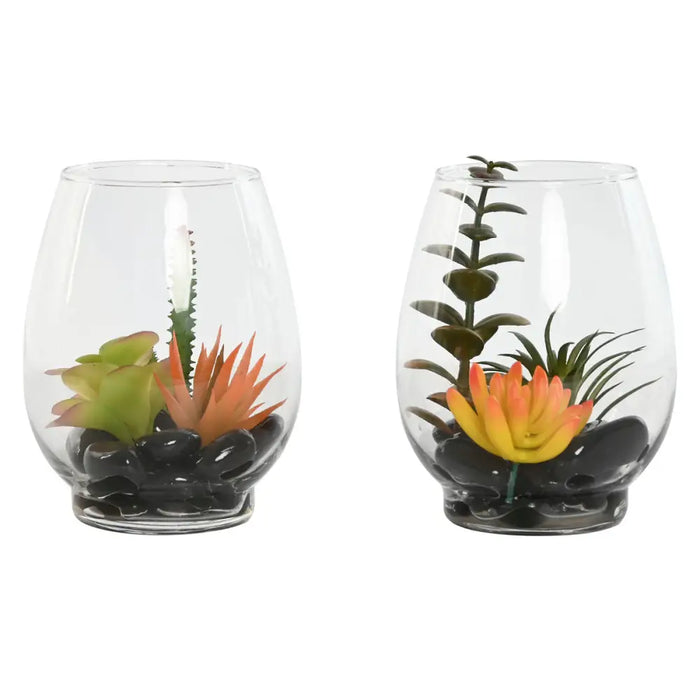Decorative Plant Home ESPRIT PVC Crystal 10 x 10 x 15 cm (2 Units) - Декорация и Осветление<<<Дом
