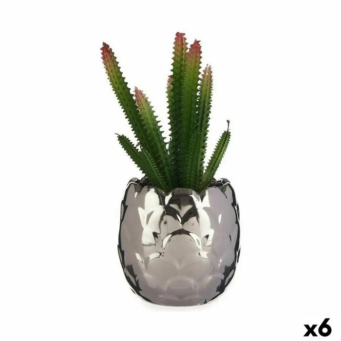 Decorative Plant Ibergarden Ceramic Plastic Cactus 10 x 20 x 10 cm (6 Units) - Декорация и Осветление<<<Дом
