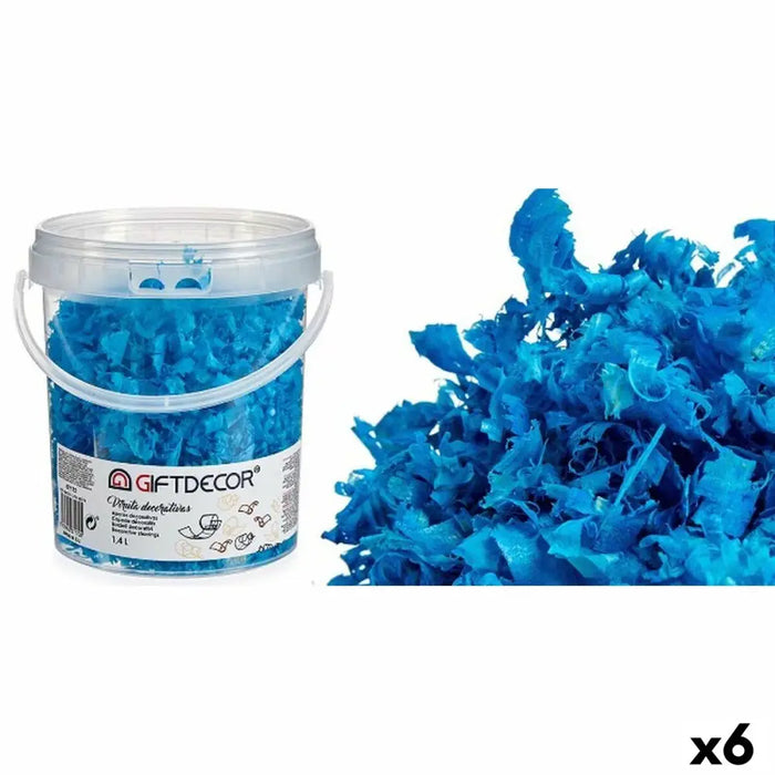 Decorative Shavings Gift Decor Light Blue 1,4 L (6 Units) - Декорация и Осветление<<<Дом Градина<<<BigBuy&&&Други