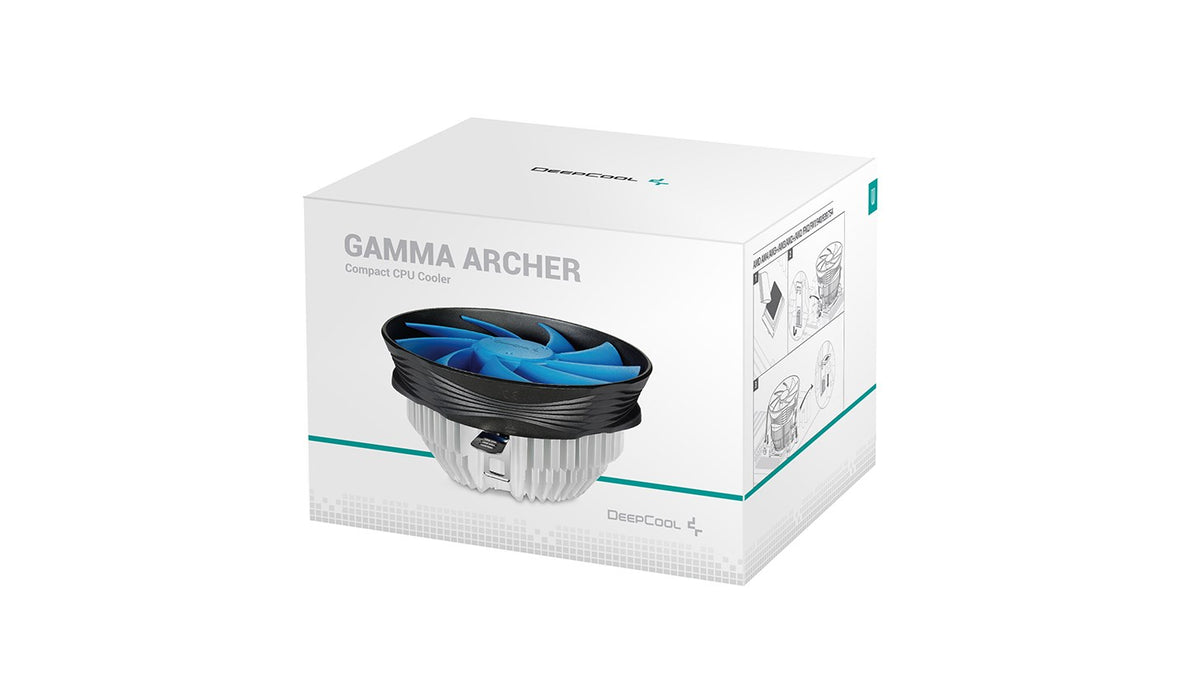 DeepCool Gamma Archer Processor Air cooler 12 cm Aluminium, Black, Blue 1 pc(s)